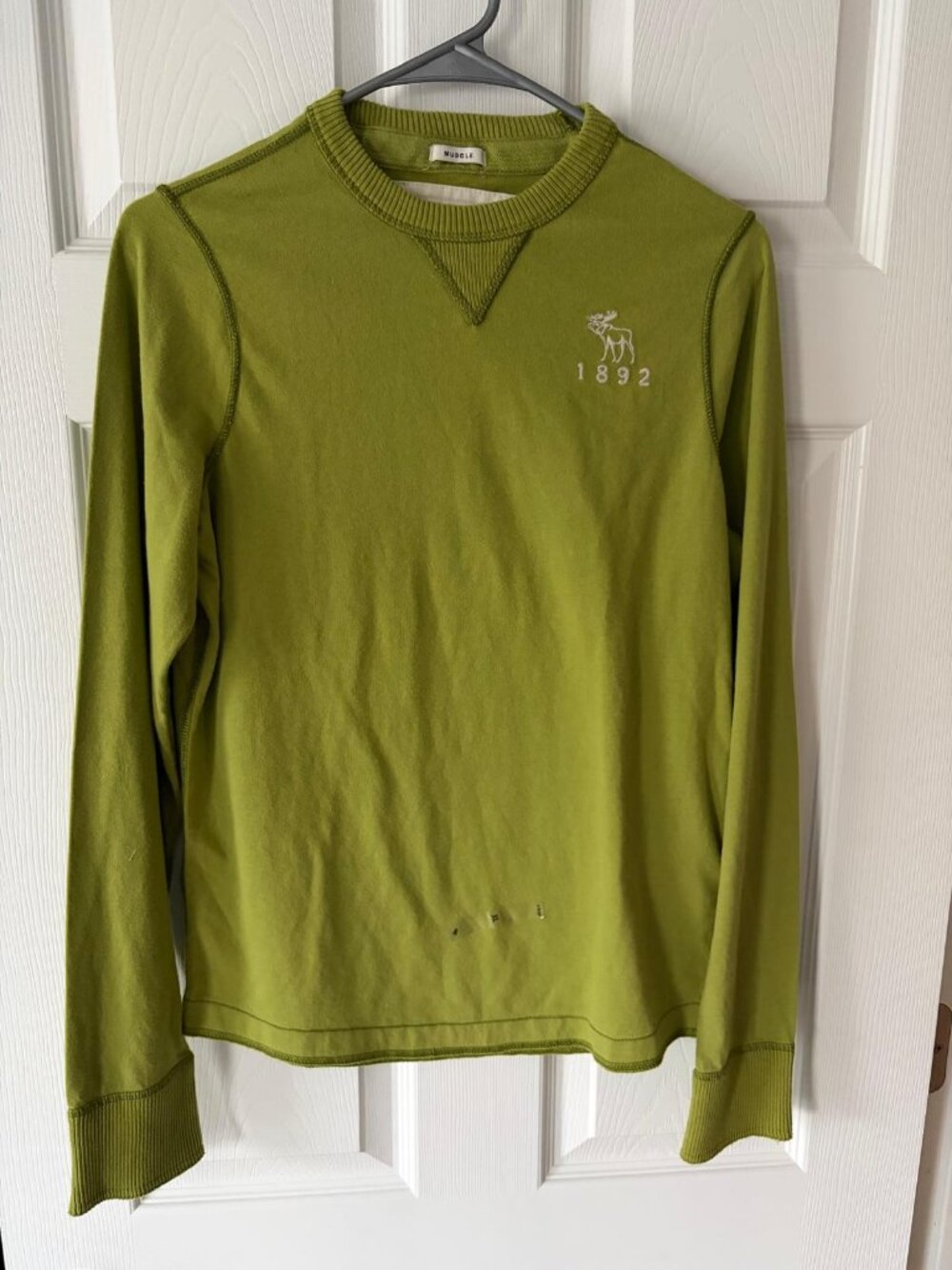 Boys Abercrombie Kids Muscle T-shirt Green Long Sleeve Sz. XL New